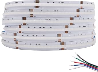 RGBW COB LED Strip 24V RGB+4000K Natural White Dimmable 3920LEDs 16.4FT/5M Super Bright Spotless Color Changing LED Strip Light for DIY Bedroom Kitchen Cabinet