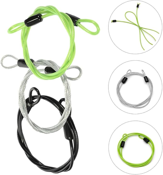 3 piezas Candado de Cable de Acero para Bicicleta miniatura 7