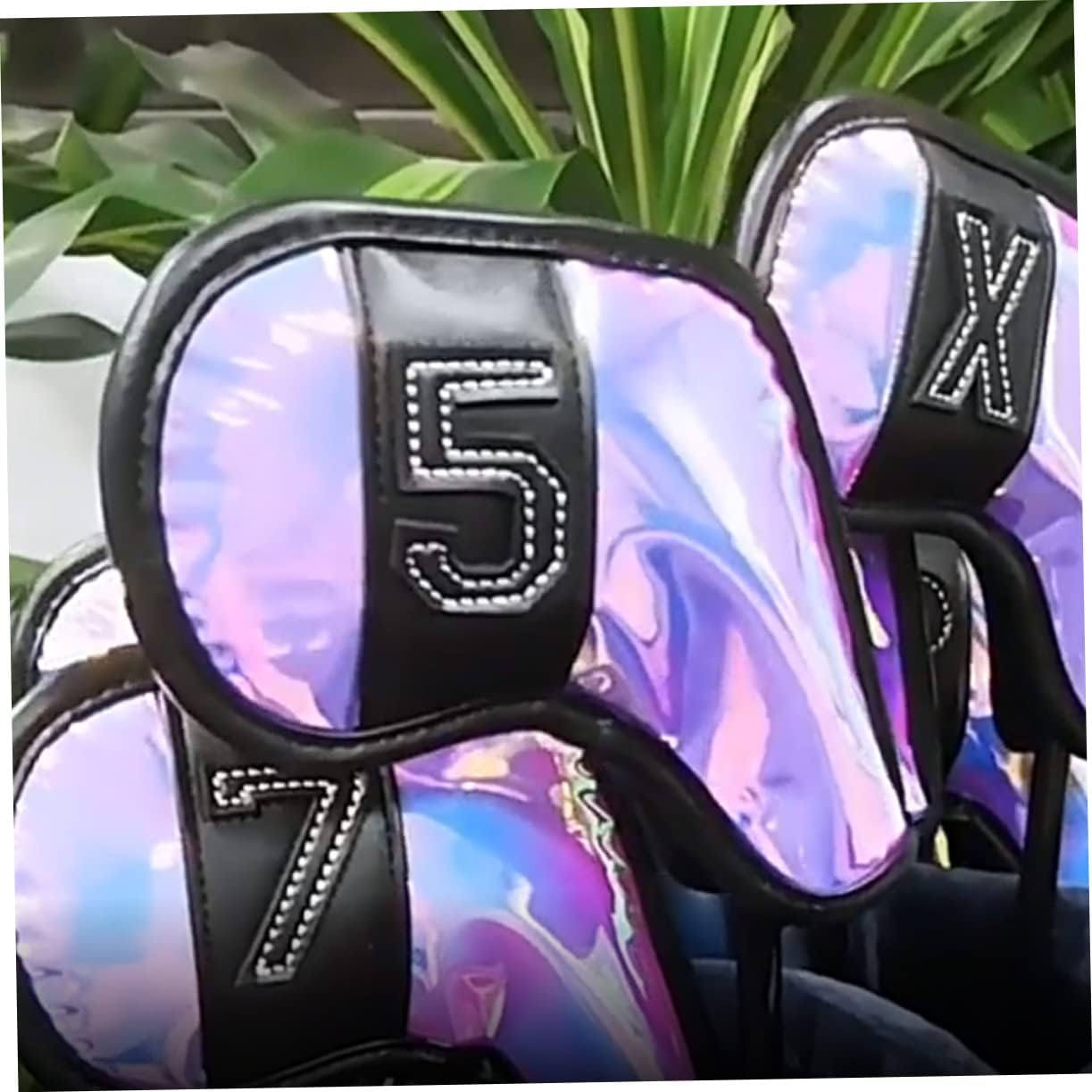 Mikikit 10pcs Professional Golf Club Covers Delicate Driver Convenient Putter and Iron Head Covers with Breathable Design and Durable Material for All Golfers