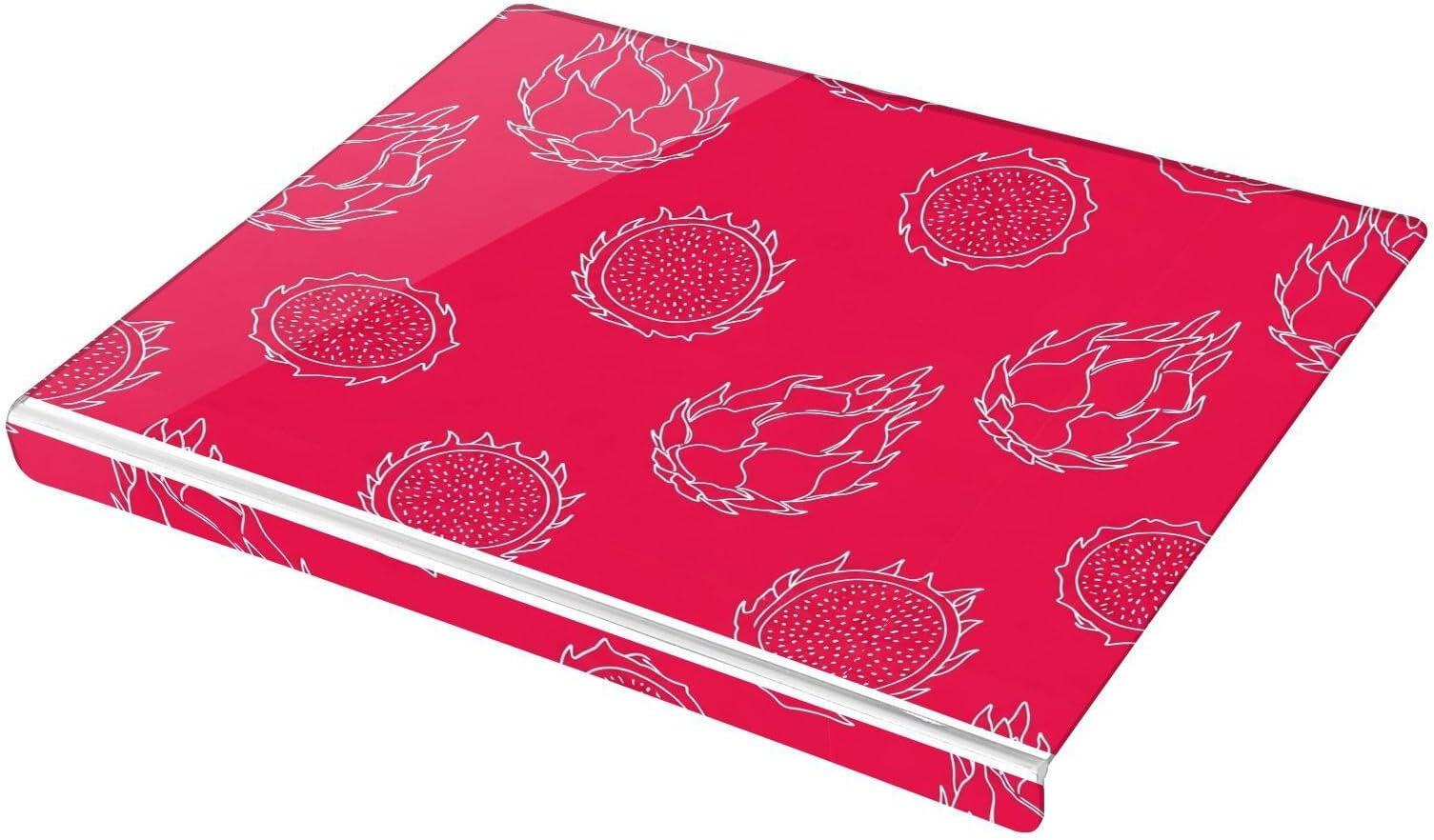 Fruit Dragonfruit Red Pattern Cutting Board for Kitchen Acrylic Cutting Board with Counter Lip Non-Slip Chopping Board for Countertop Vegetables Meat Outdoor Indoor, 16.5" x 13.4"