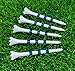 NorthPointe 3 ¼” Golf Tees Plastic – White/Blue Stripes - 100 Plastic Golf Tees in Bulk (100, 3 1/4