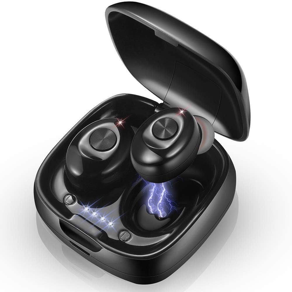 Wireless Earbuds, Wireless Headphones Bluetooth 5.0, 6D Stereo Sound, Clear Binaural Call, 24H Playtime Charging Case, Noise Cancelling Mini TWS Earbuds (White)