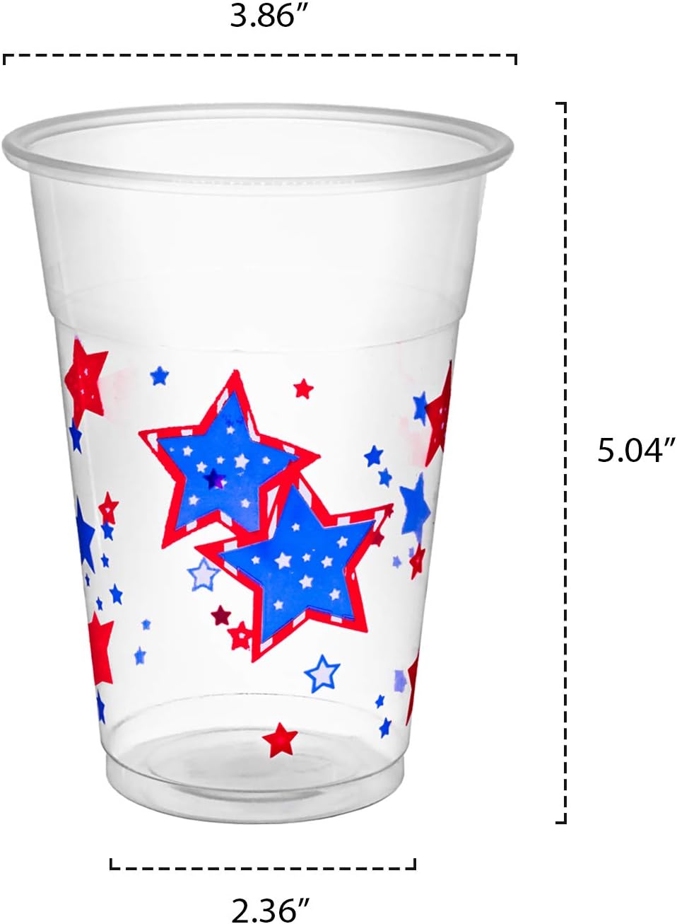 Party Essentials Party Supplies Tableware, 20 Count (Pack of 1), Patriotic Stars