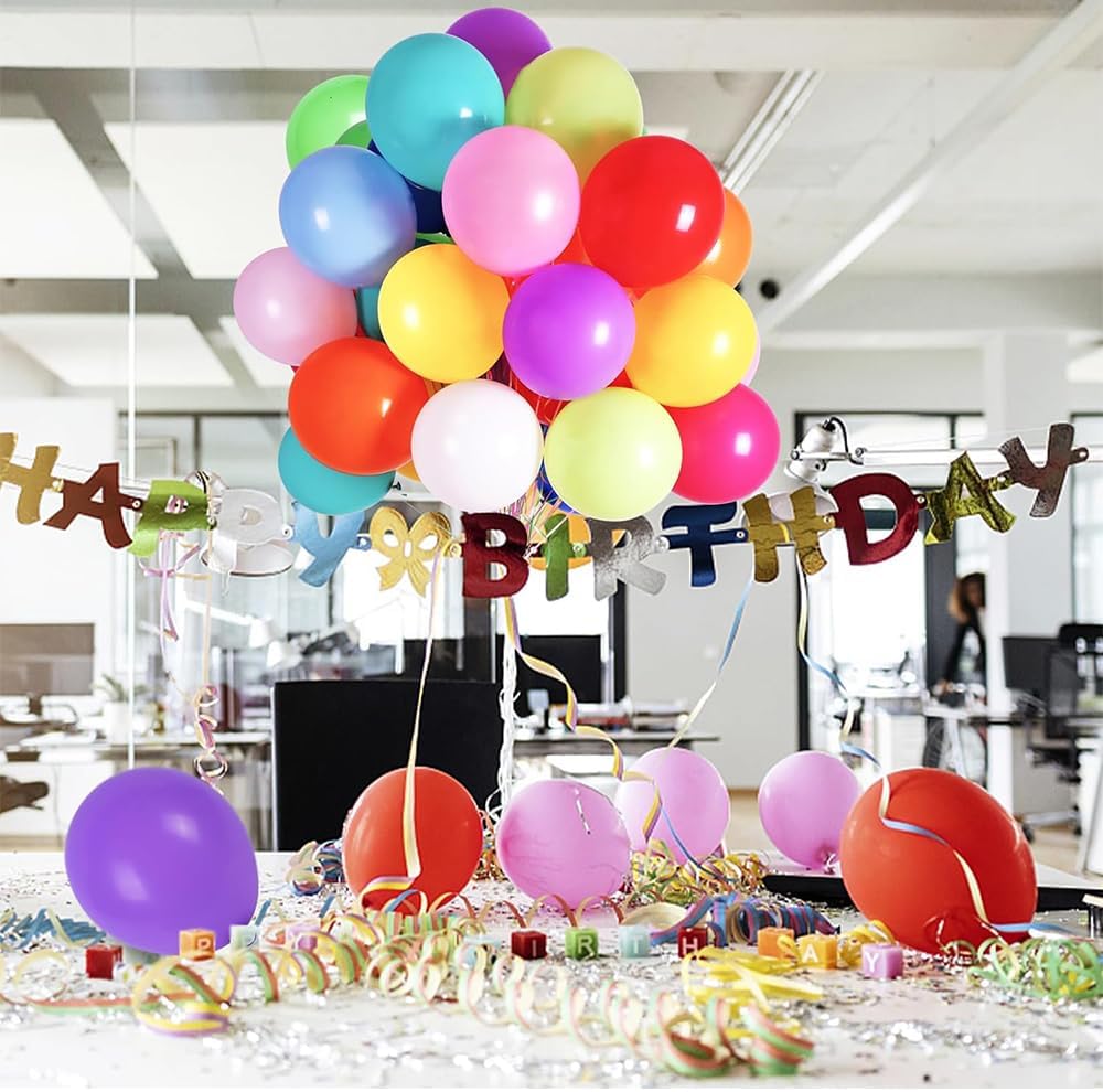 600Pcs Thickened Party Balloons, Rainbow Strong Latex Balloons Assorted Colors for Wedding, Graduation, Birthday Party Decoration (600Pcs 12Inch)