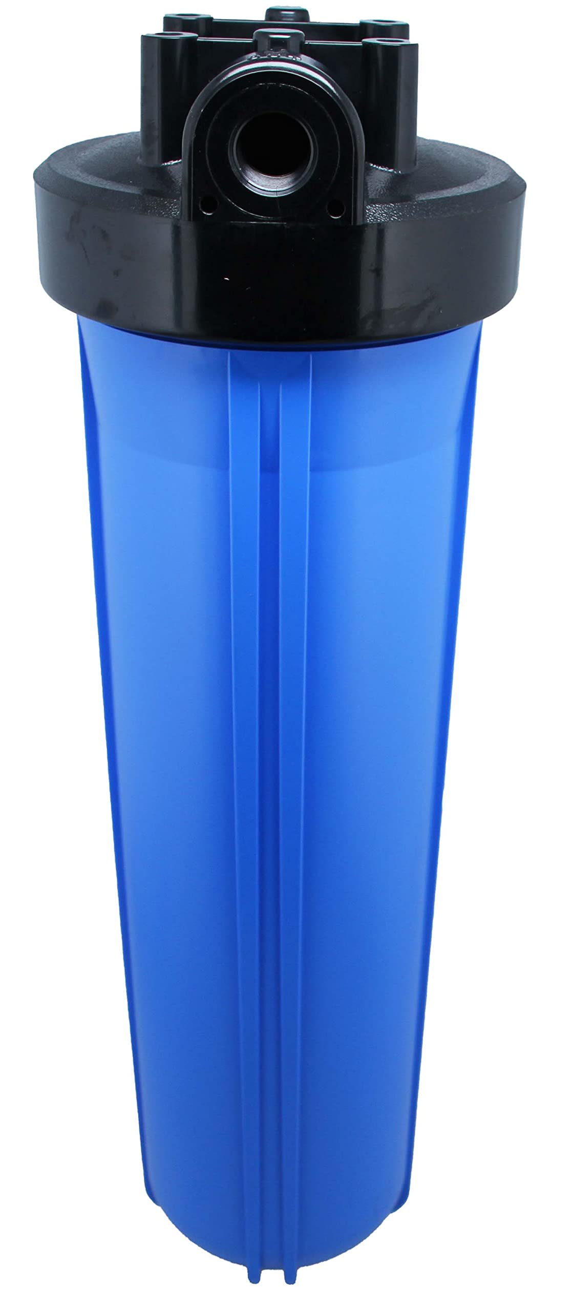 Alloggiamento filtro Neo-Pure nero/blu da 50,8 cm | coppa blu con tappo nero | Nessuna riduzione della pressione o tappo standard | Connessione NPT da 1 pollice | Alloggiamento durevole di filtrazione