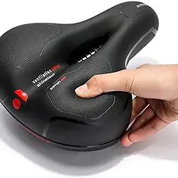 Banco Selim Vazado Anatômico Gel Confortável com Molas Bike Mtb com Fita Relfetiva de Segurança