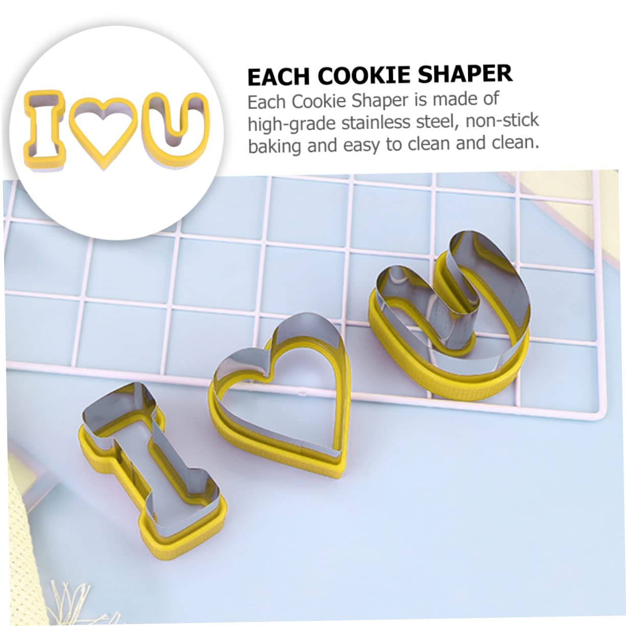 MAGICLULU 9stücke Teiliges Buchstaben-ausstecher Für Fondant Und Kekse Wiederverwendbare Backzubehör Für -dekoration Und Romantische Anlässe Für Herz-kekse Und
