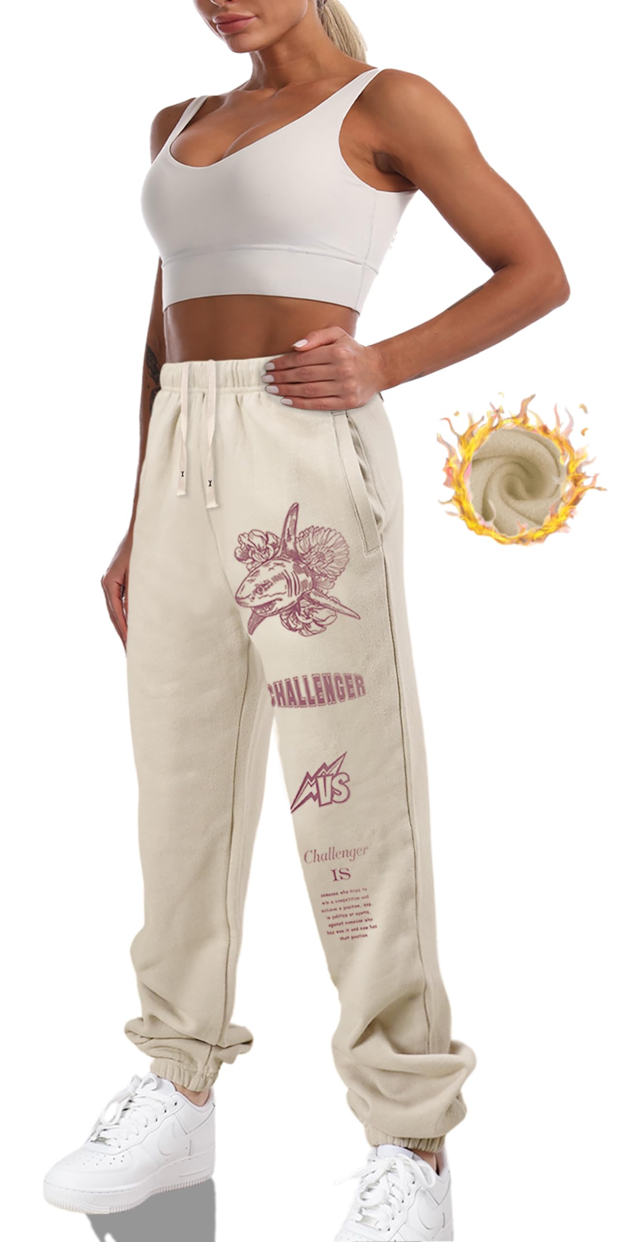 Unisex Graphic Sweatpants Women Print Drawstring Hip Hop Fleece Pants Men Athletic Fashion Jogger Casual Sweatpant
