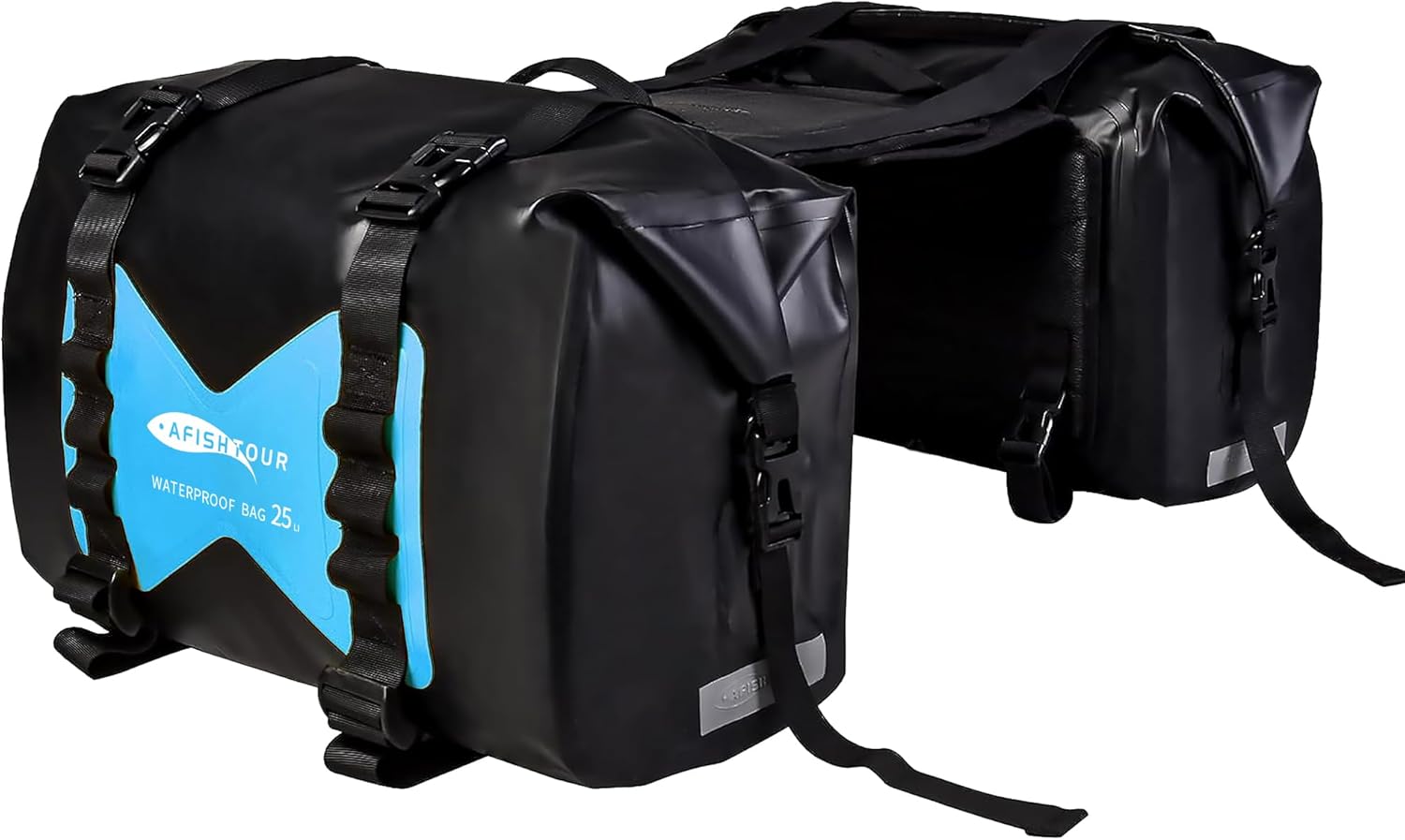 AFISHTOUR バイクサイドバッグ 防水トラベルバッグ 50L 大容量リアキャリアバッグ バイクの長距離旅行に適しています