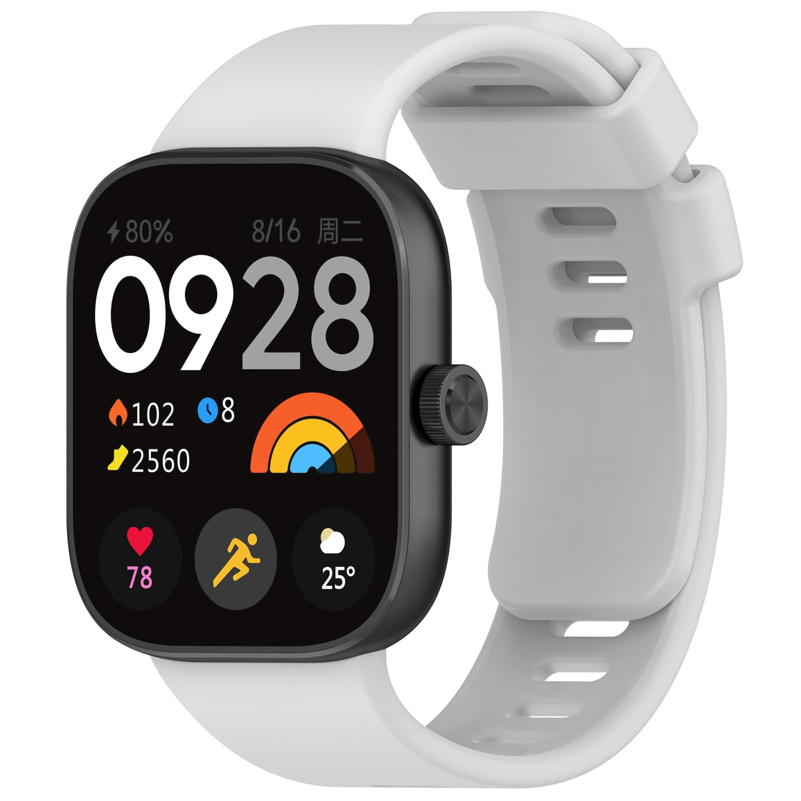 Wownadu Straps Compatible for Xiaomi Redmi Watch 6/5 / 4, Compatible for Xiaomi Smart Band 8 Pro / 9 Pro / 10 Pro Strap Grey for Women Men, Silicone Sport Strap Replacement Wristbands
