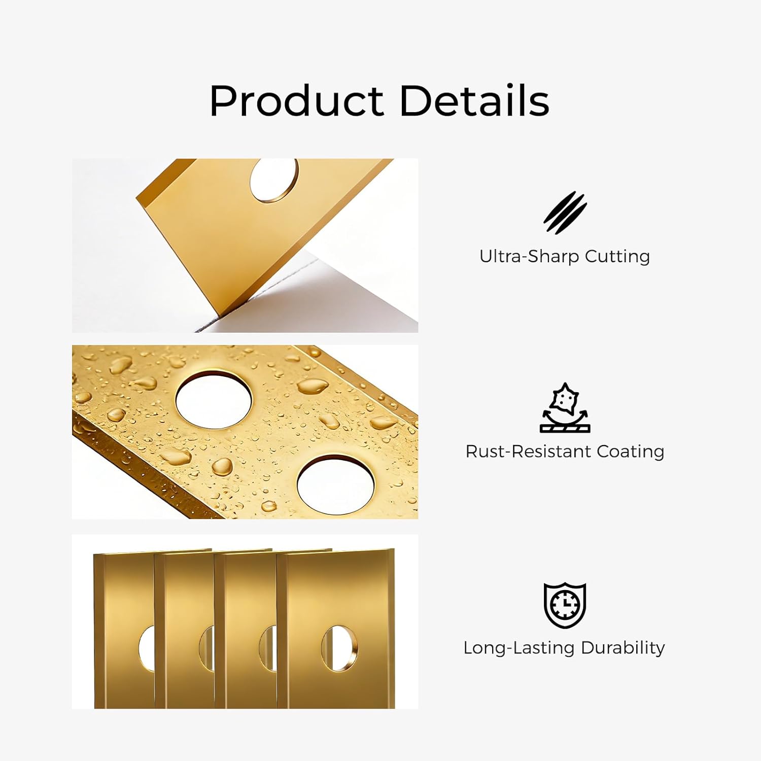 48Pack Titanium Coated Lawn Mower Blades Kit Compatible with Mammotion Luba AWD Series Luba 2 AWD Yuka Series Robotic Lawn Mowers with Screws and Plastic Washers