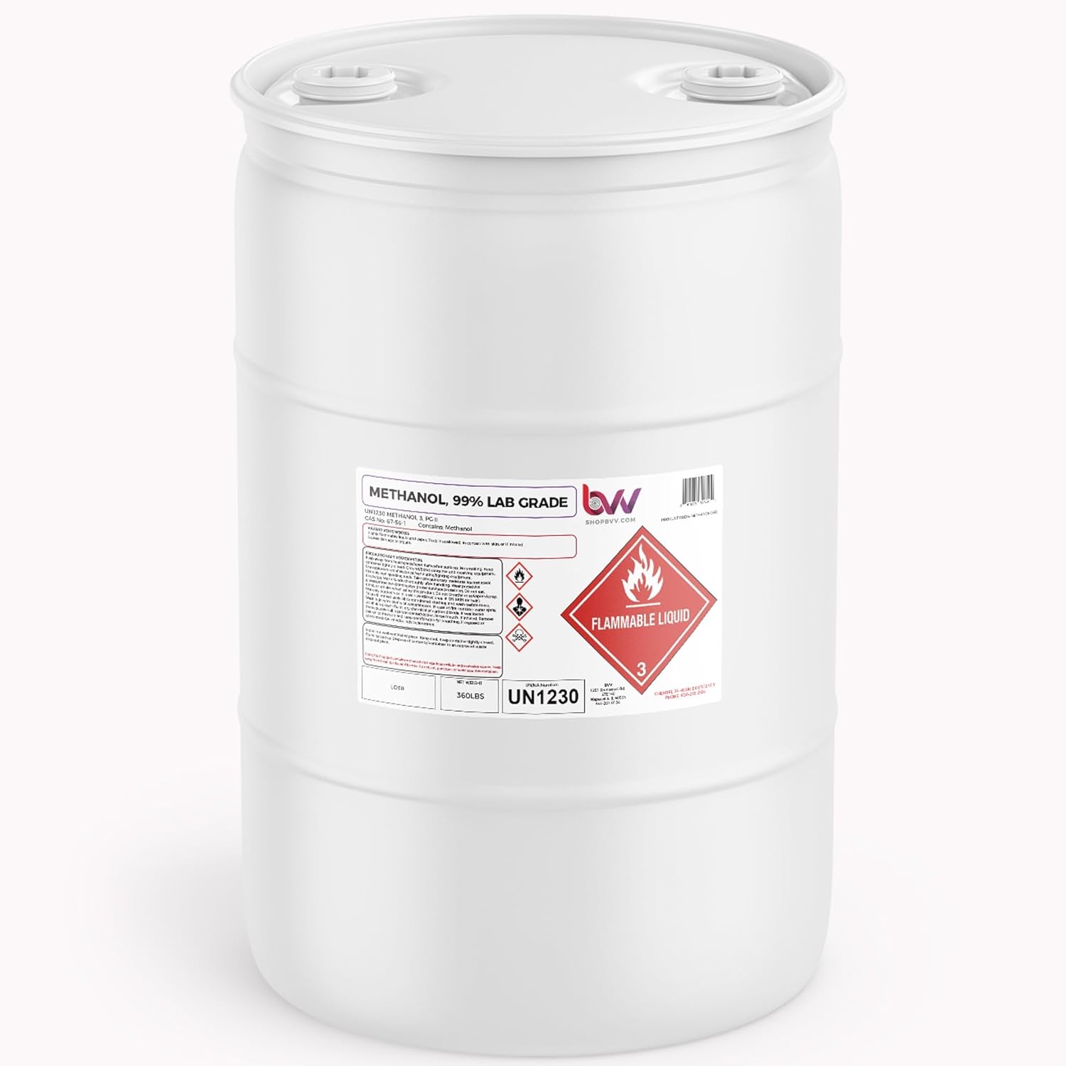 BVV High Purity Lab Grade Methanol 99%-55 Gallon
