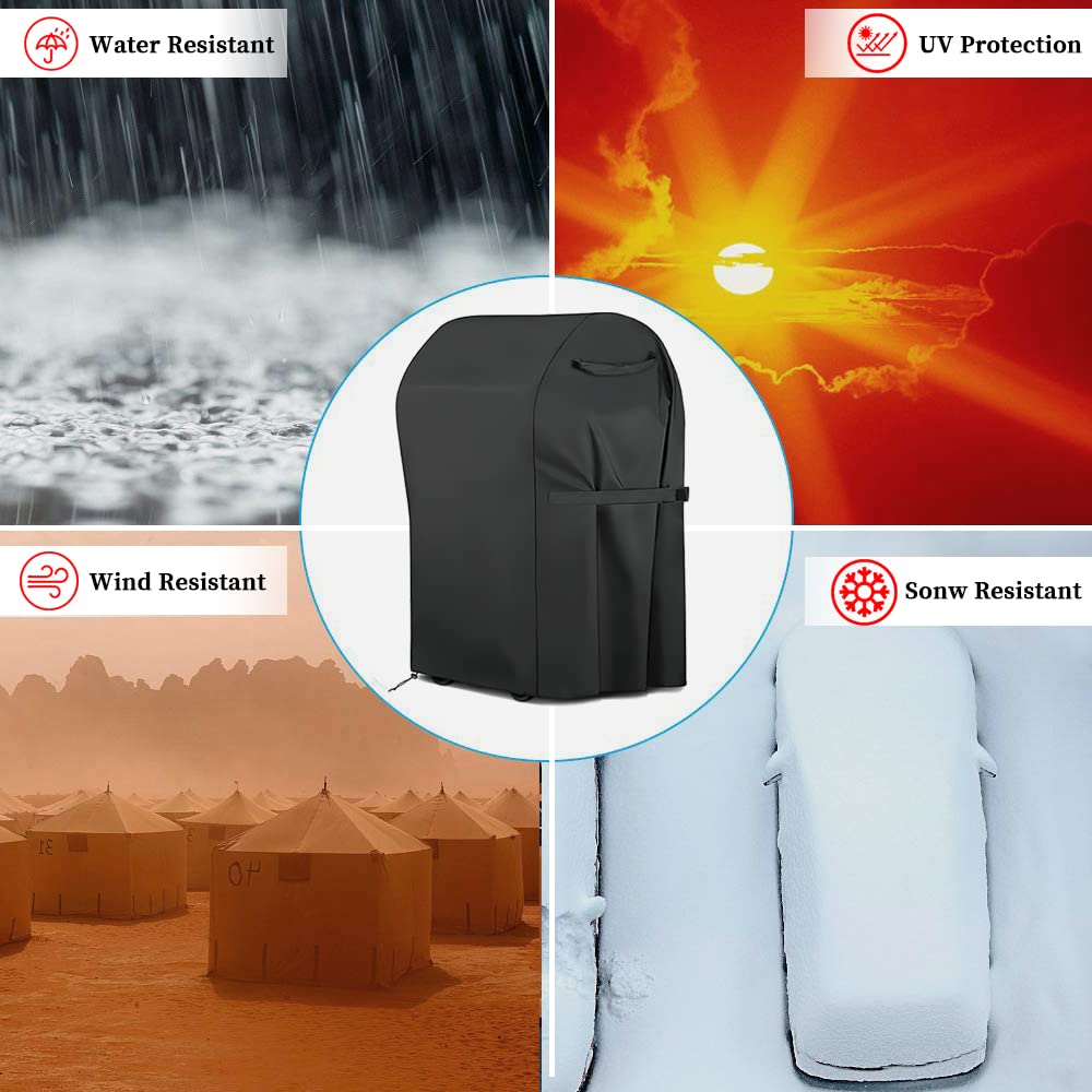 Copertura Barbecue Impermeabile Telo Protettivo per BBQ Grill Telo, Cover per Barbecue Piccolo Universale Esterno, PU Tessuto Oxford Anti UV Pioggia Polvere Sole Neve, 76x66x110cm