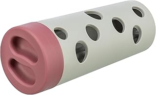 TRIXIE Snack Roll Katzenspielzeug - durch Rollbewegungen fallen Snacks heraus - schult die Geschicklichkeit - Gummiummantelung - spülmaschinengeeignet - ø 6/ø 5 × 14 cm - grau/rot - 4592 product image