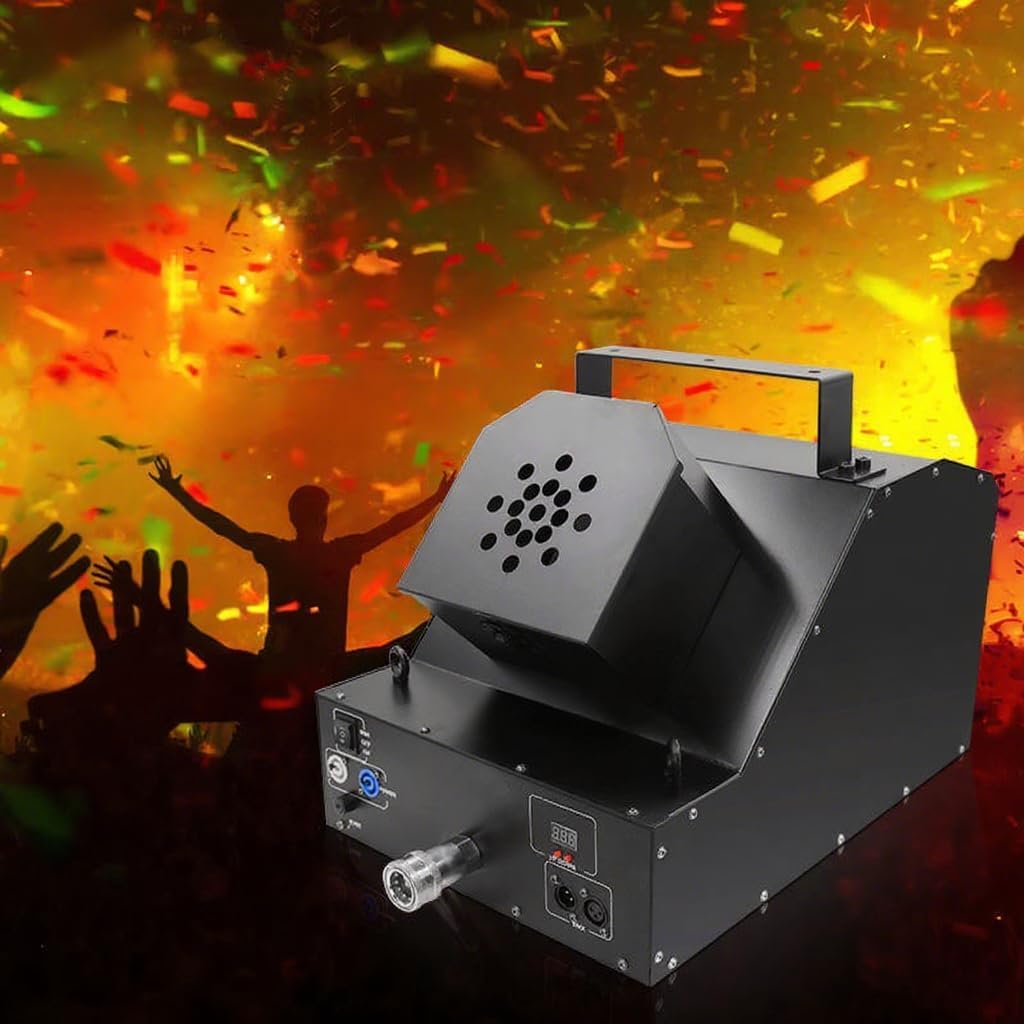 CO2 Fog Confetti Machine DMX Smoke Cannon Confetti Launcher Smoke Machine w/ 6m Hose CO2 Jet Confetti Machine Smoke Effect Decor for DJ Parties Birthday Parties Wedding