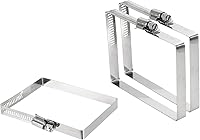 Vista 22 de uxcell 2 abrazaderas de manguera rectangulares de acero inoxidable 304, ajustables de 2 x 2 pulgadas, abrazaderas de tubo de conducto de engranaje