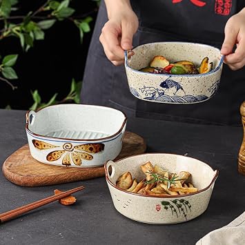 Ceramic Baking Dish,Square Baking Dishes, Lasagne Dishes,600 ml Small Baking Dish for Air Fryer,Bakeware with Handles for Lasagne, Pies, Casserole, Tapas