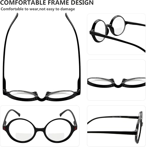 Miniatura 4 de Eyekepper Paquete de 4 lentes de lectura bifocales para mujer, lentes pequeños, redondos, bifocales