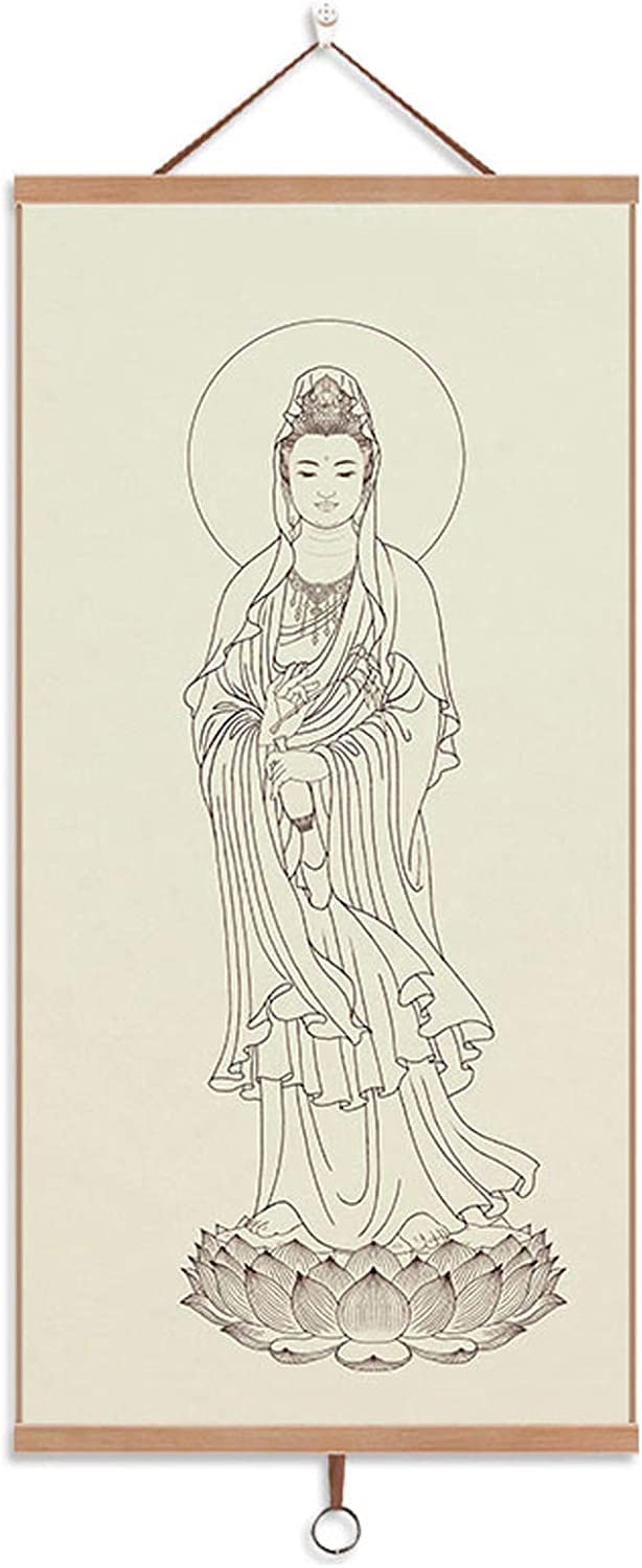 Amazon｜掛け軸 仏像画掛軸 仏像 観音菩薩 手作り 仏具観音 茶室