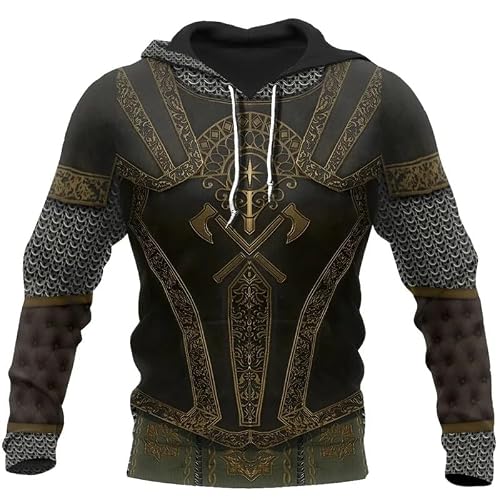 famesale Knight Medieval Armor 3D Printed Hoodie Knights Templar Harajuku Fashion Sweatshirt Unisex Casual Jacket Cosplay Hoodies