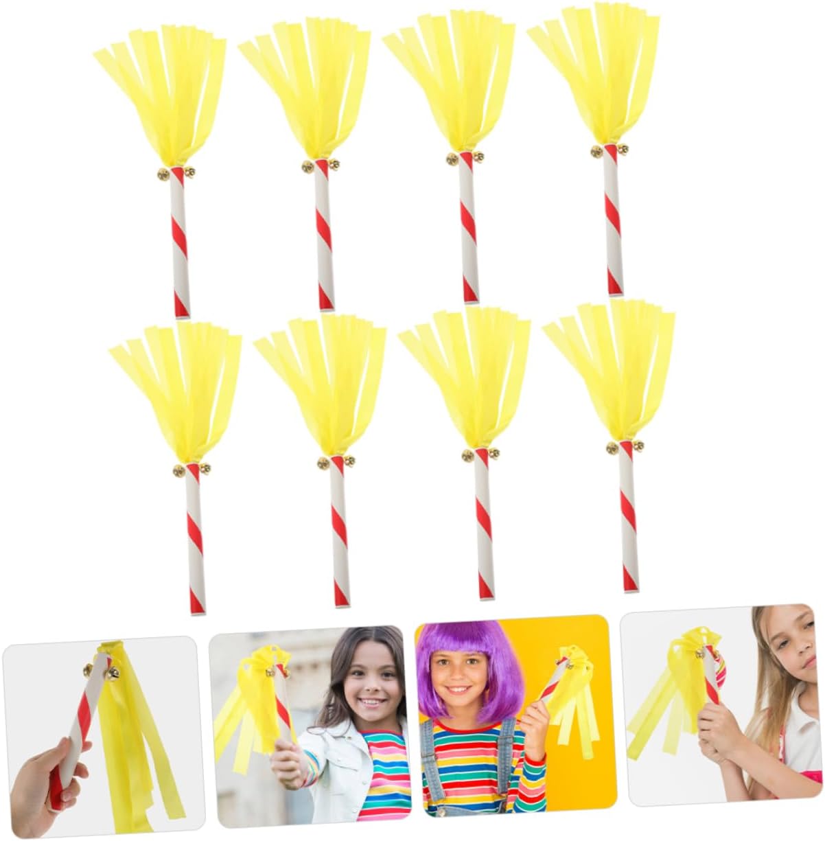 Sosoport 3sets Kindergarten Thunder Sticks Cheerleading Props Vibrant Cheer Pompoms for Dance Teams Sports Events and School Spirit Activities 8pcs*3