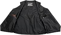 Vista 6 de Event Leather EL1315 Chaleco de cuero negro para motocicleta para hombres con encaje lateral, chalecos de motocicleta para adultos