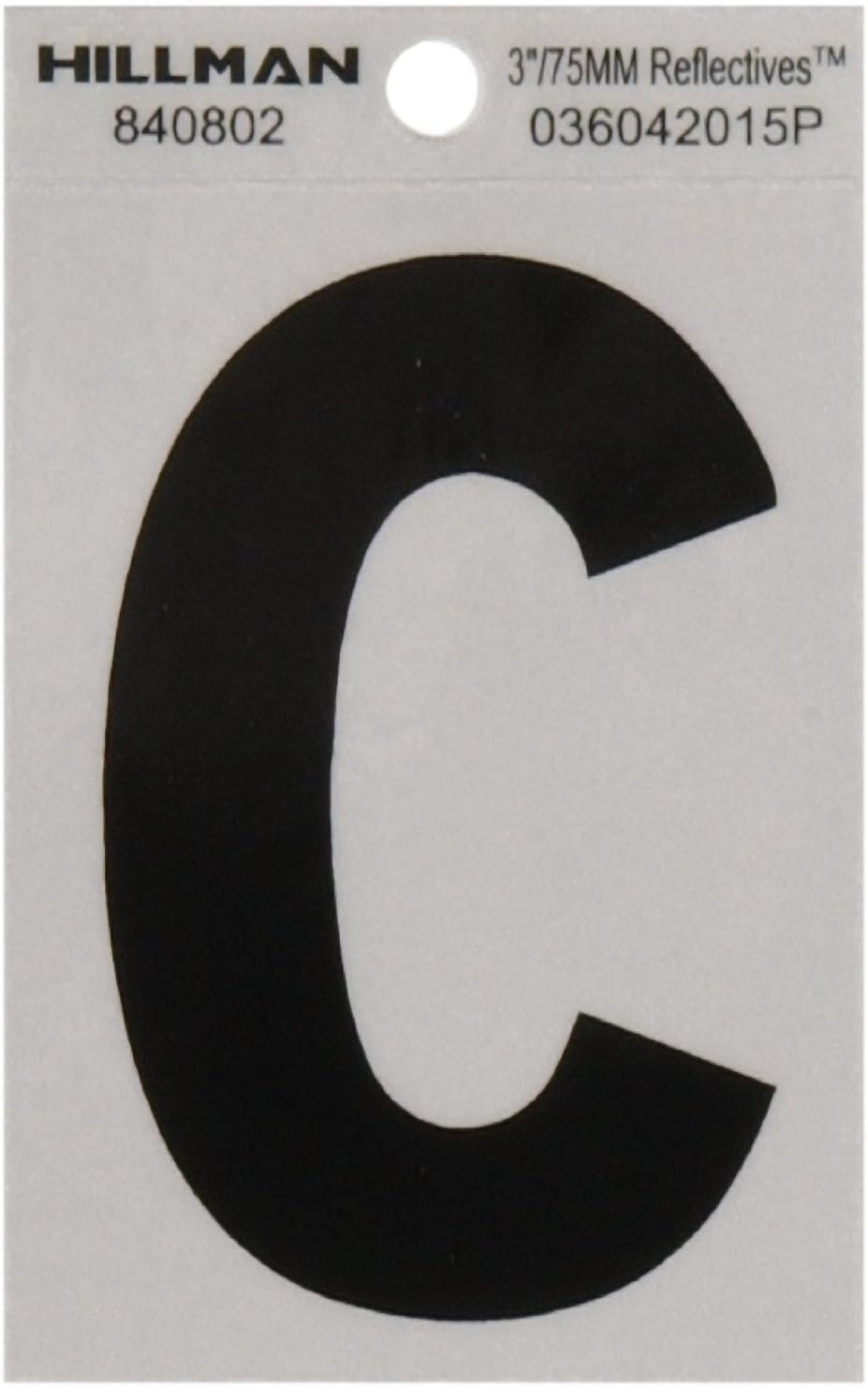Theヒルマングループ840802 3-inchでレターC反射角切りマイラー、ブラックシルバー 840802