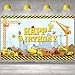Construction Happy Birthday Backdrop Dump Truck Background Excavator Crane Birthday Party Banner Digger Excavator Truck Background Photography Studio Props Cake Table Boy Kids Birthday Decorations