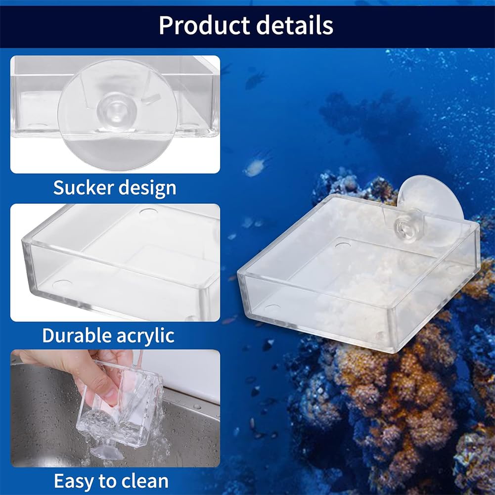 Aquarium Futternapf,Aquarium Futterschale,3 Stück Aquarium Garnelen Feeder,Fisch Garnelen Futternapf,Acryl Klar Garnelen Futternapf Tank Futternäpfe Mit Saugnapf,Futterschale Für Garnelen Im Aquarium