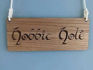 Hobbit hole sign door oak wood/The hobbit man cave sign, Hobbiton freak door sign, Bilbo Baggins laser cut door sign, Roleplay, RPG