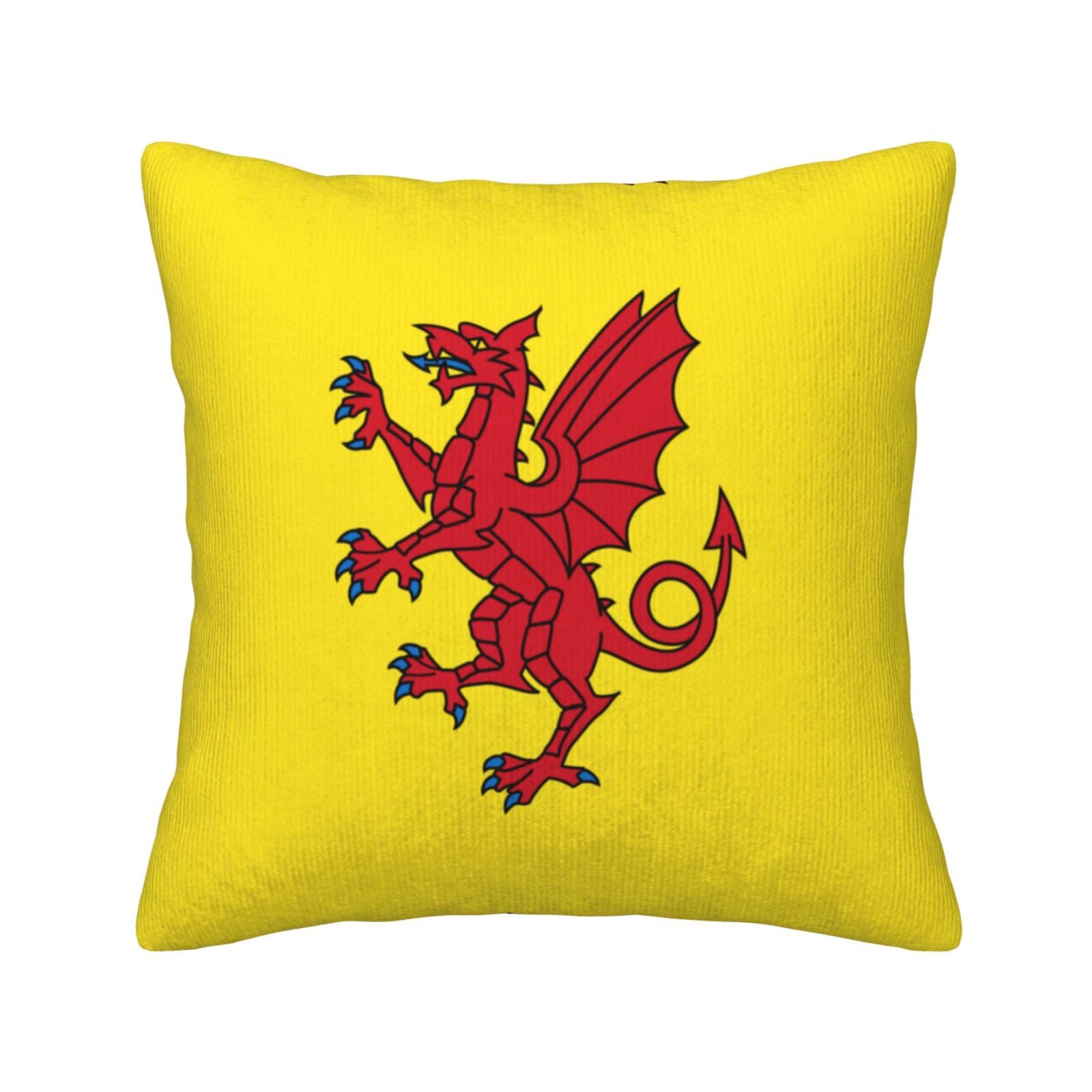 HGIUYDRD Somerset County Flag Print Corduroy Throw Pillow with Invisible Zipper Closure for Living Room, Couch and Bed