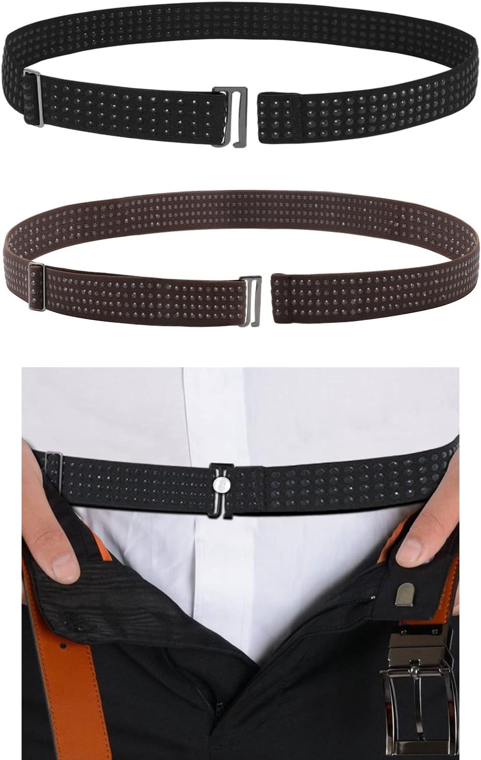 SUOSDEY Shirt Stay Belt, Keep Business Shirt Tucked for Man Women, Adjustable Tuck Belt for Neat Look