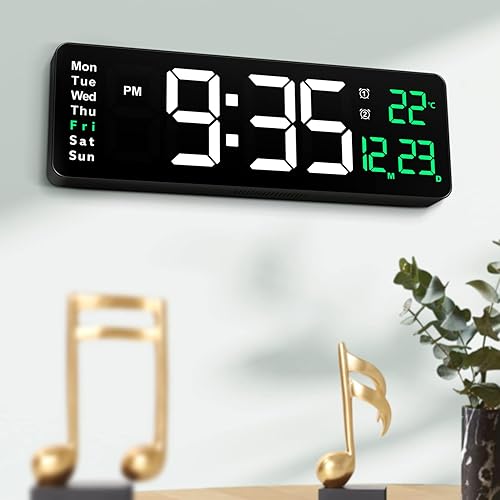IMIKEYA Reloj de pared digital LED reloj de pared al aire libre Reloj de pared grande reloj de pared dormitorio reloj digital 3D reloj de pared