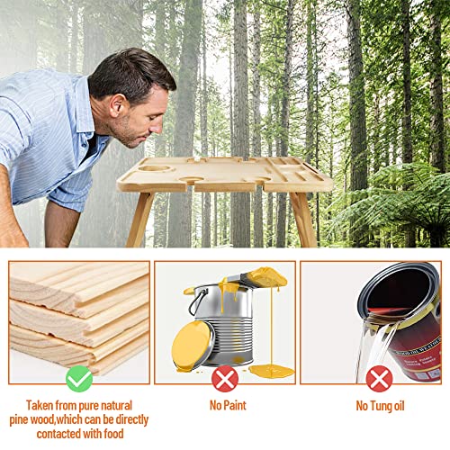 Cxshimi Updated Portable Picnic Table,Outdoor Wine Foldable Wooden Picnic Tables For Charcuterie,Cheese,Champagne,Snack For Romantic Dinners,Beach,Camping,Concerts At Park,Perfect For Gift #TOP4