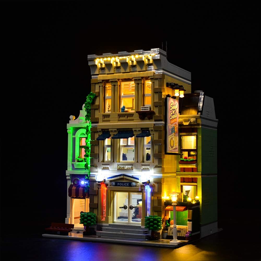 T-Club RC LED Light Kit for Lego Police Station 10278, Lighting Kit Compatible with Lego 10278 (Not Include Building Block Set) (Standard Version)