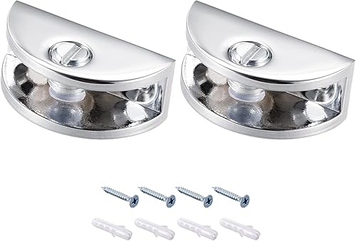 METALLIXITY Soporte para estante de vidrio (para 0.118-0.315 in de grosor), 2 piezas, abrazadera de clips de vidrio ajustables de aleación de zinc,