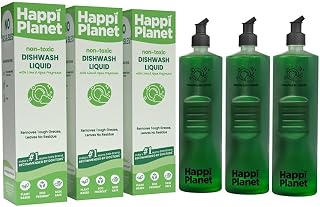 Happi Planet | Organic Dishwash Liquid Gel | 3000ml | Natural, Plant Based, Biodegradable, Non Toxic, Eco-Friendly, Herbal... Price In India
