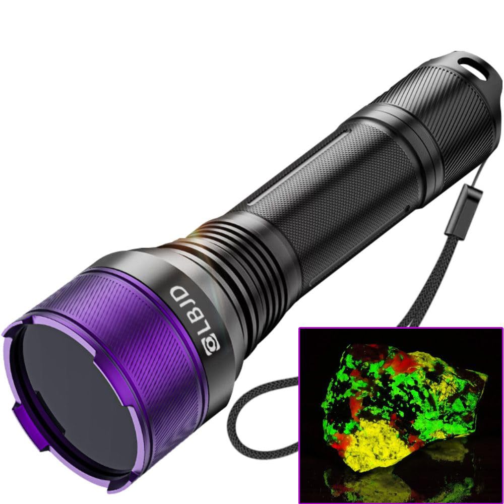 Photo 1 of 365NM UV Blacklight Flashlight, Professional 4-Core High-Intensity Filtered LED, High Capacity of Battery, Ultra-Long Range Beam for Yooperlite Hunting, Scorpions, Pet Urine, Resins, Counterfeit Money