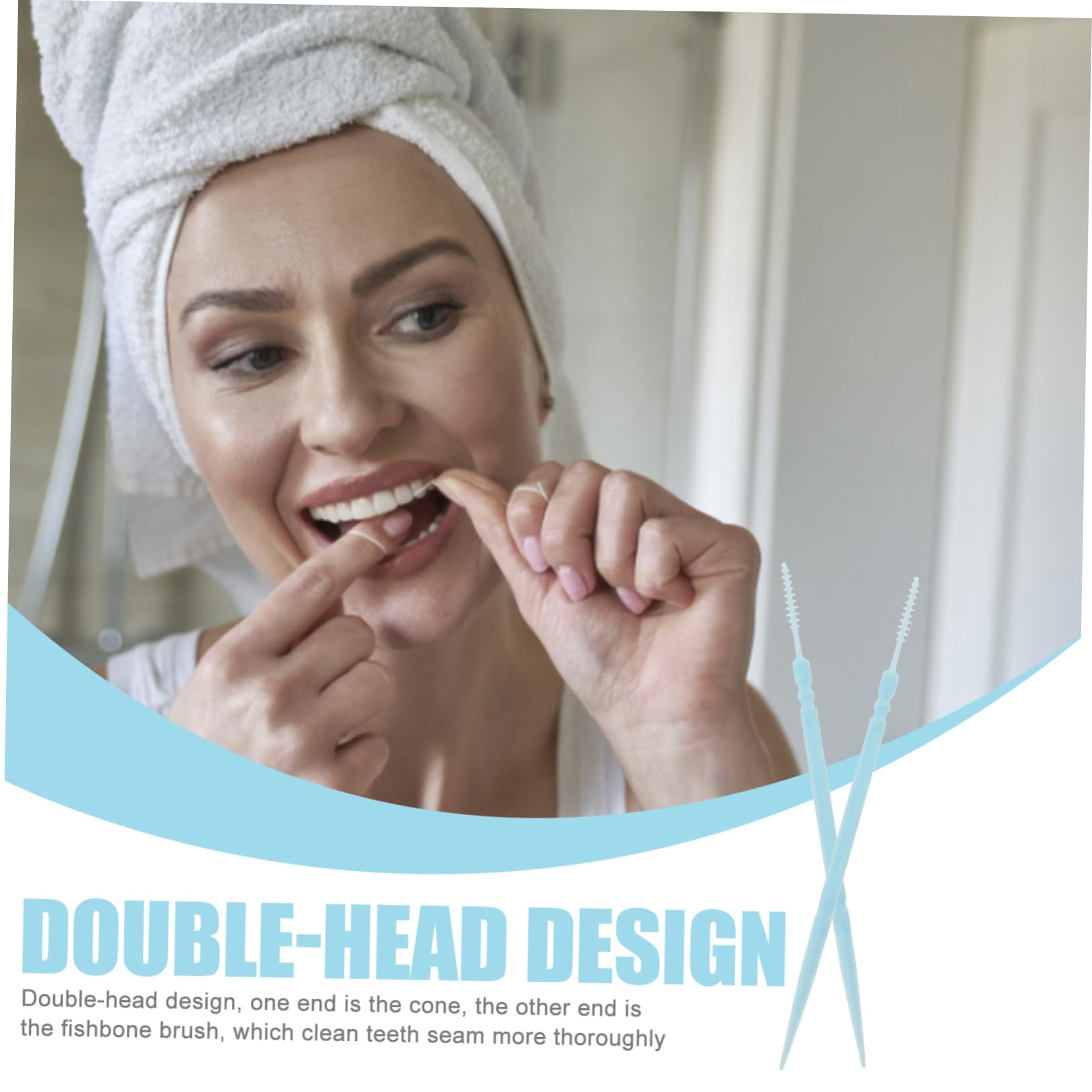 Mipcase 1060 Palillos de Dientes de Doble Punta, de PP, Desechables, para Limpieza Bucal E Interdental, Remueve Residuos Dientes