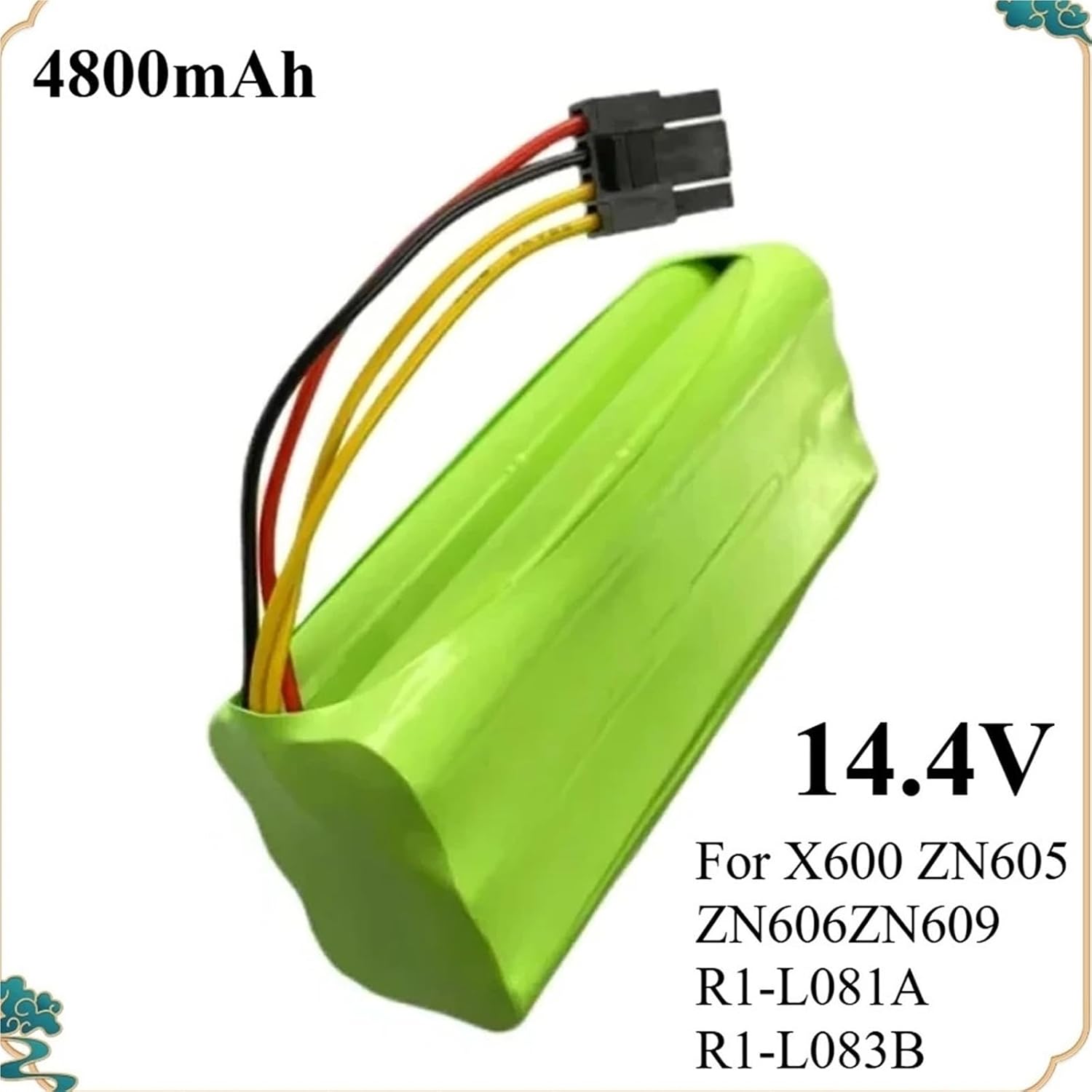 14.4V 4800mAh Lithium-ion Battery REB-R300-310，Compatible For Midea，R1-L081A R1-L083B R1-L085B VCR01 VCR03 VCR03W Robot Vacuum Cleaner Parts Replacement(4800mah 1pcs)