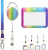 Lanyards Tomorrow Ombre Colour Fade Retractable Lanyard with Slider Badge Holder and Extendable Clip Pack Set Includes Lanyard, Yoyo Reel Clip, Colourful ID Card Holder