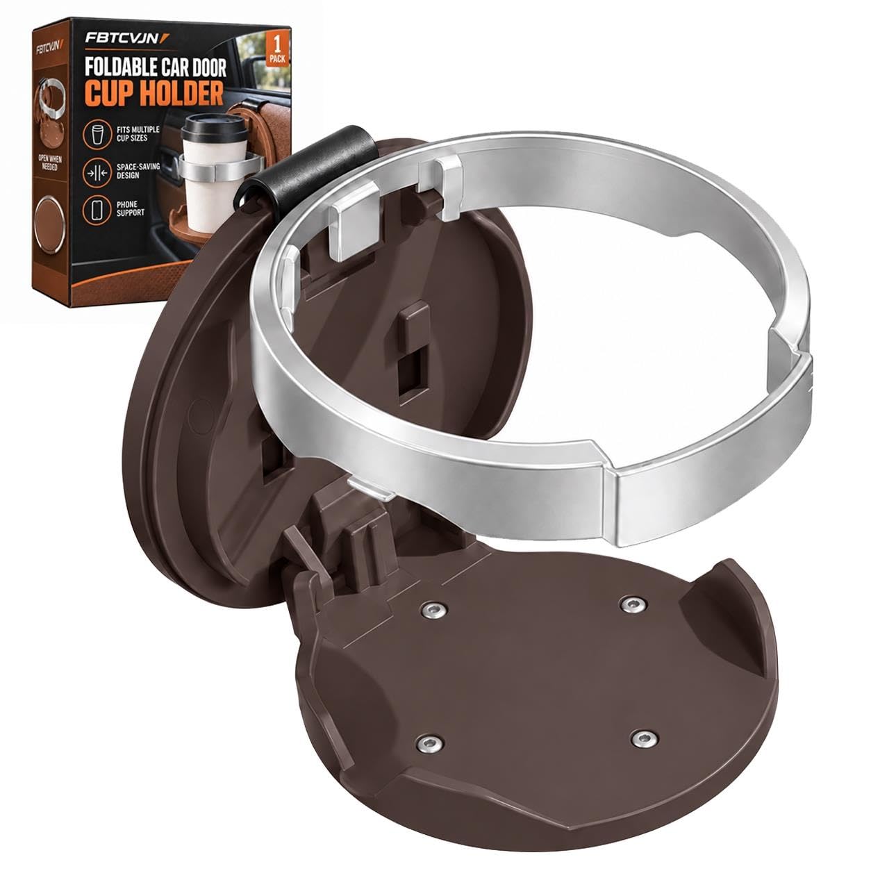 Universal Foldable Car Cup Holder with Hook Folding Automotive Door Storage