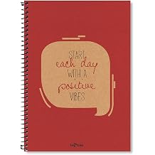 L  Color 2015074/2 Eco Kraft Hard Cover, Spiral, Yellow Paper, 200 Pages, Red