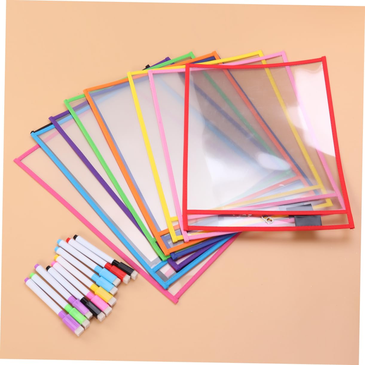 jojofuny Tasca Cancellabile Secco Riutilizzabile Borsa Portaoggetti in Pvc Trasparente Materiale Didattico Per Ragazzo Ragazza Ragazza Accessori Scolastici Pastelli e Moduli Di Studio