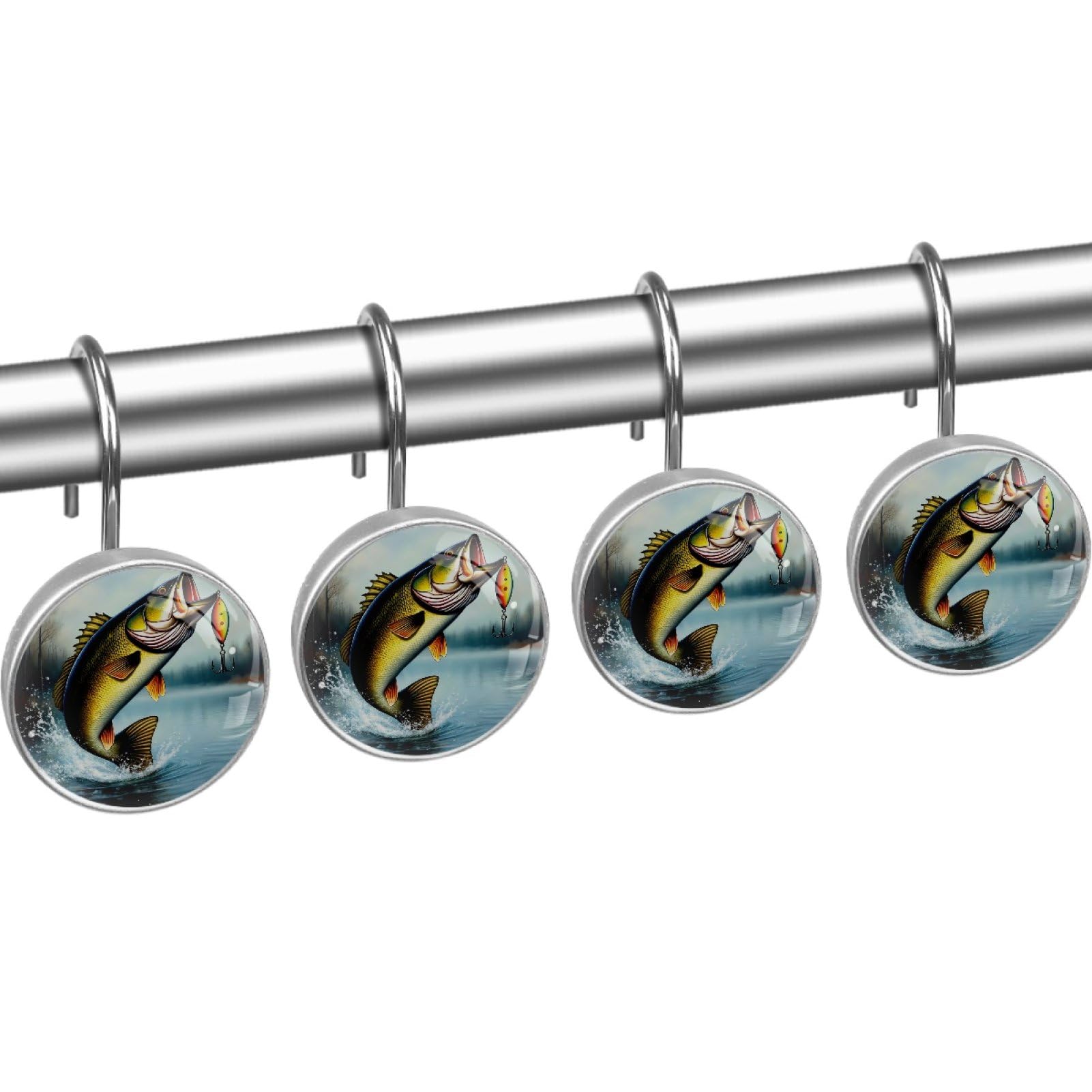 circo fish shower hooks Amazon.com: 12Pcs Bass Fish Shower Curtain Hooks Rustproof Stainless Steel  Decorative Shower Rings Hanger for Living Room Bedroom Bathroom Decor :  Home & Kitchen