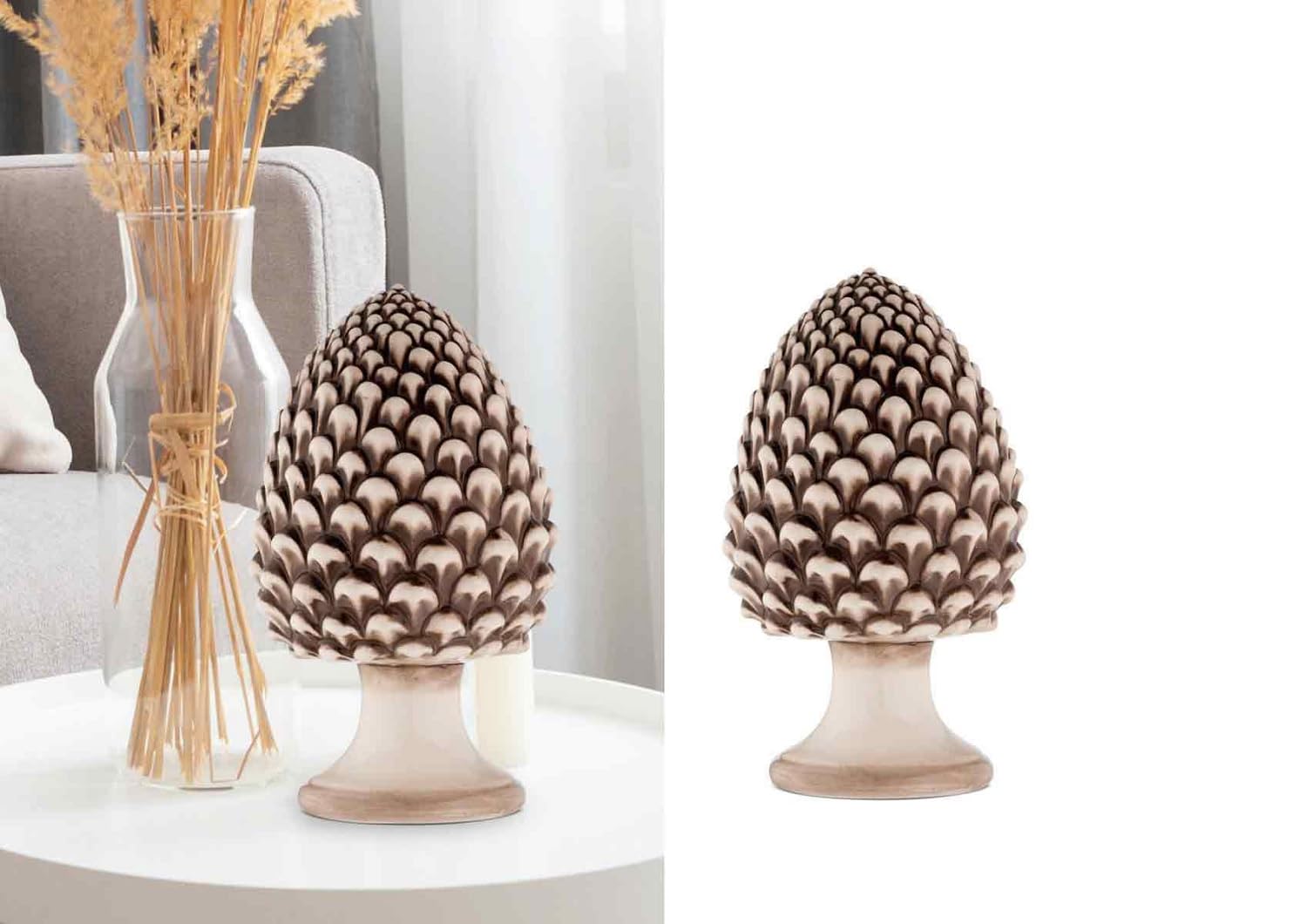 Pigna céramique style sicilien : objet déco ancien suprammobile gdm H 25 CM