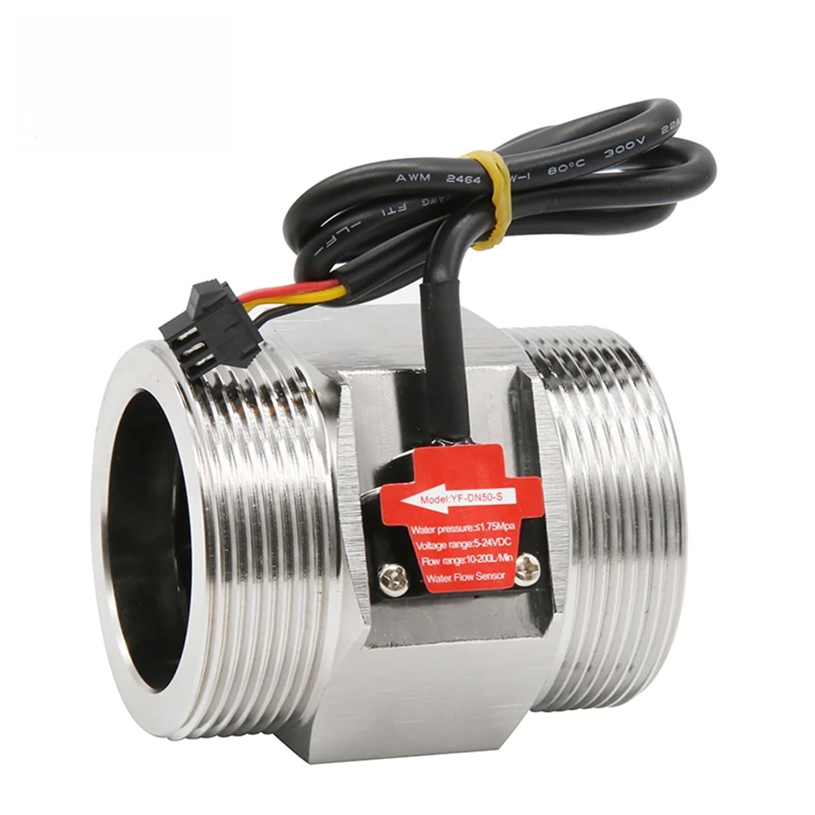 Medidor de caudal de agua, Sensor de flujo de agua de acero inoxidable 304, detección de flujo de agua Dn40 Dn50, caudalímetro Hall de 1,5 pulgadas G2(YF-DN50-S)