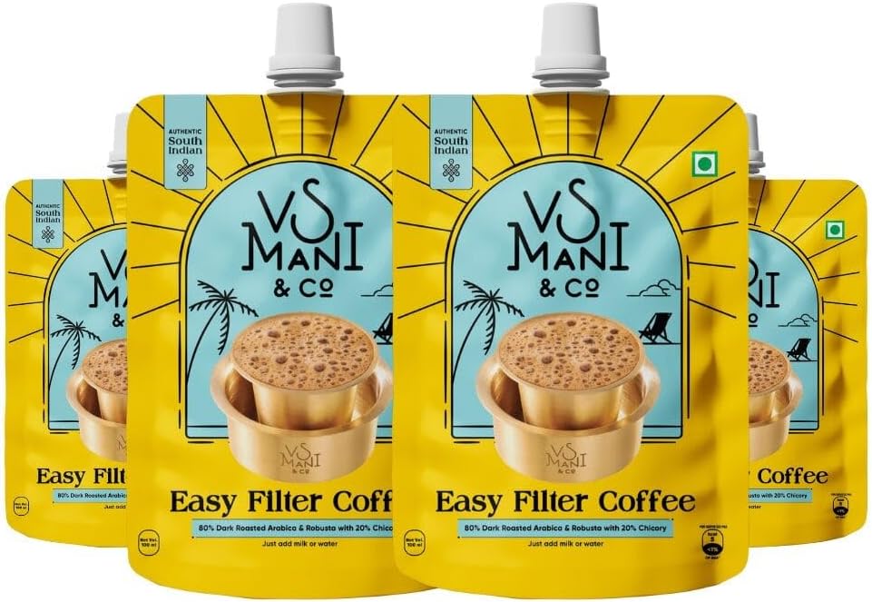 VS Mani & Co Filter Coffee Decoction Arabica Dark Roast, Strong and