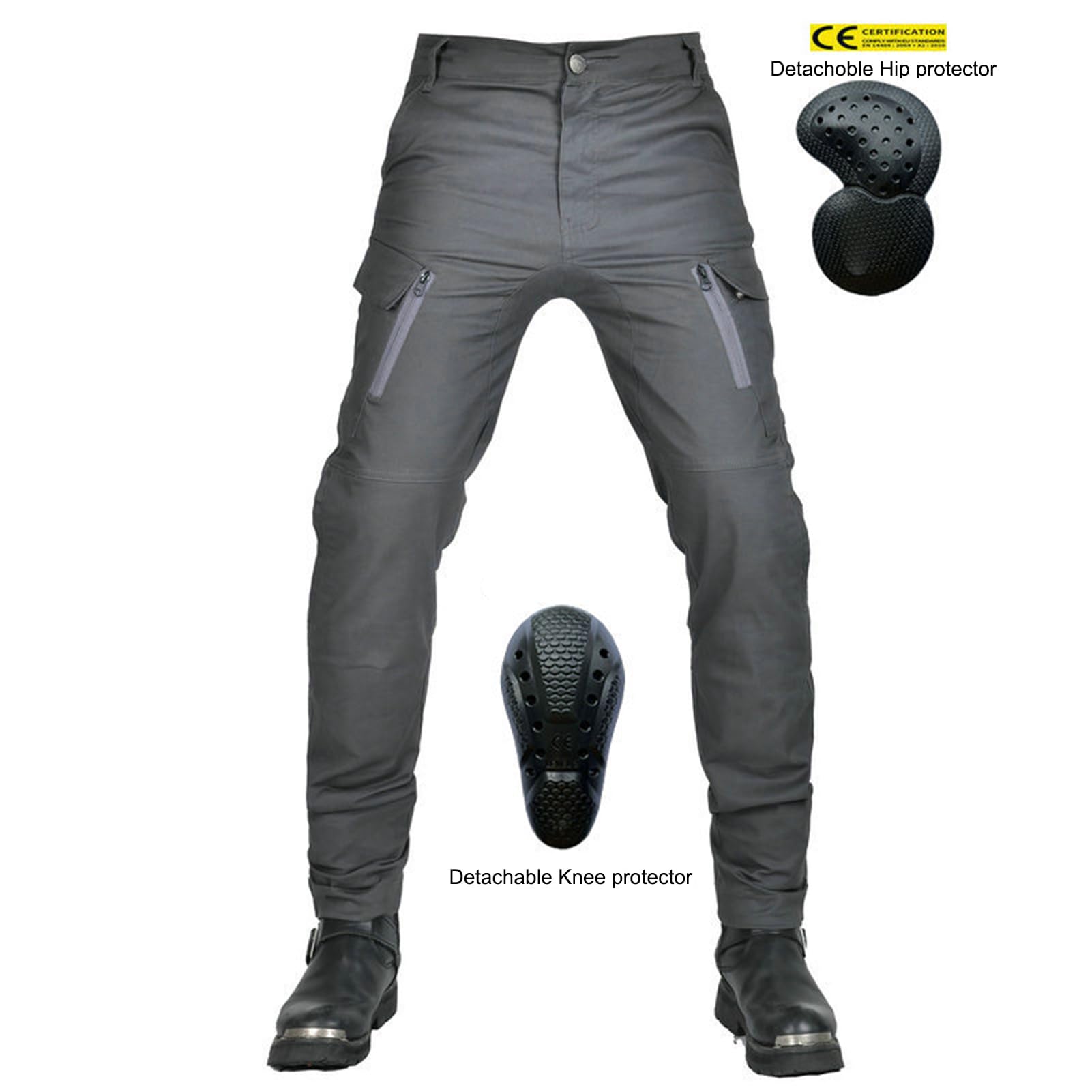 Pantaloni Moto Uomo, Pantaloni Moto, Jeans Moto Uomo con Protezioni, Pantaloni Cargo da Motociclista a Vita Alta Traspiranti 4X Equipaggiamento di Protezione