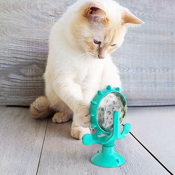 Orret Home Rotatable Cat and Dog Food Toy with Suction Cup, Fun and Interactive Feeding Container, Ground Grip and Durable, Supports Pets' Intelligence Development